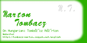 marton tombacz business card